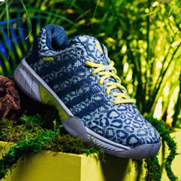 K-Swiss Hypercourt Express Blue Leopard Tennis Shoes. - Picture 3 of 16